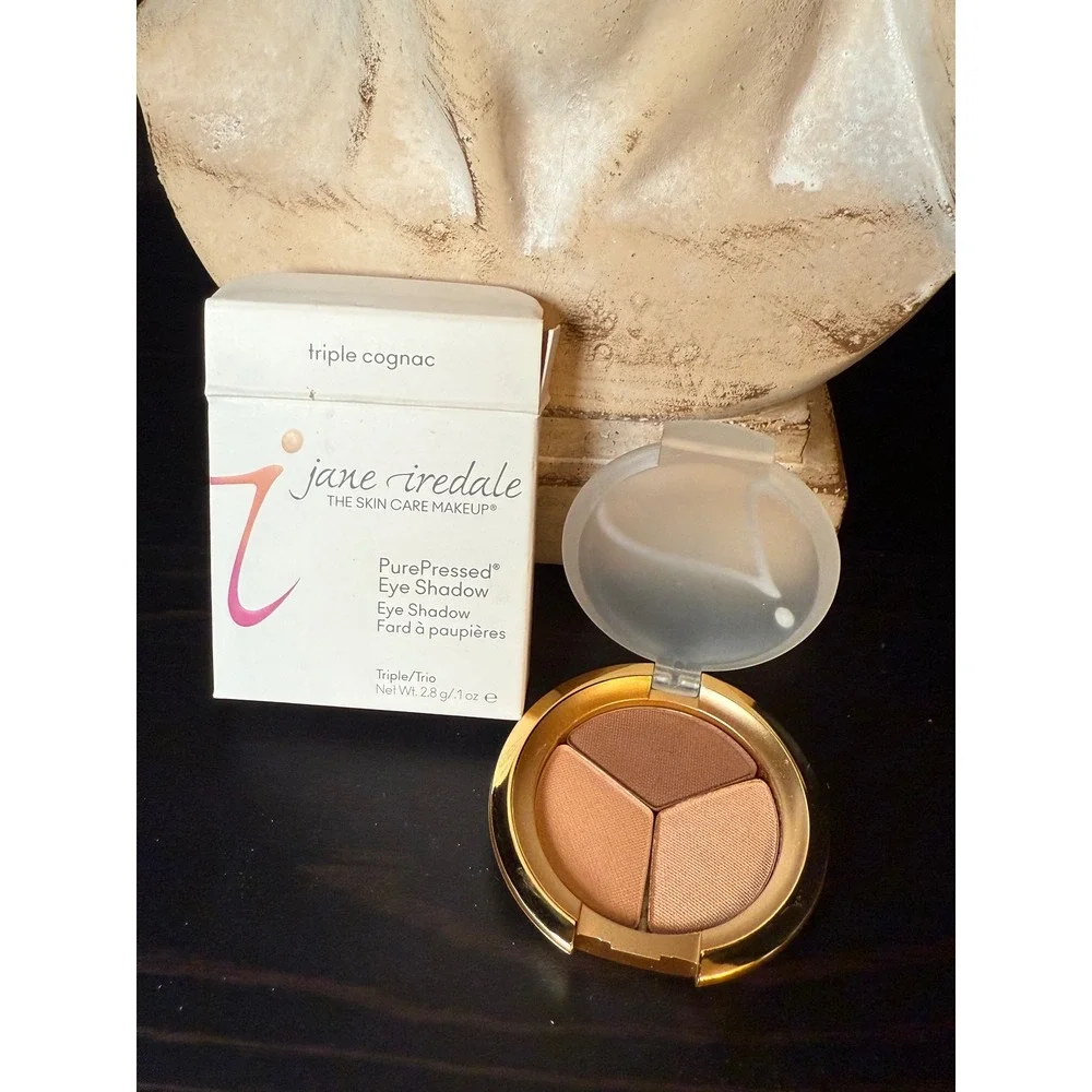 Jane Iredale PurePressed Eye Shadow Triple Cognac Mineral Makeup 2.8g New‎